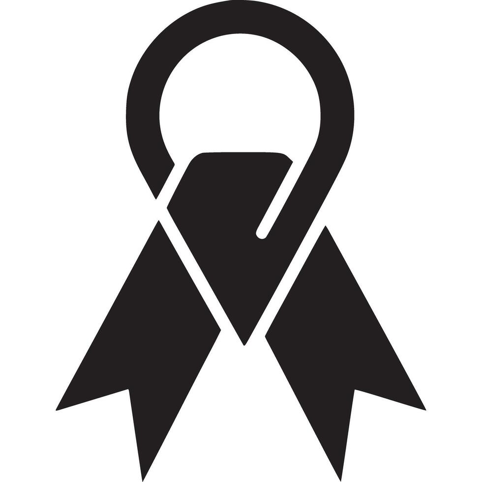 A black ribbon icon on a white background vector