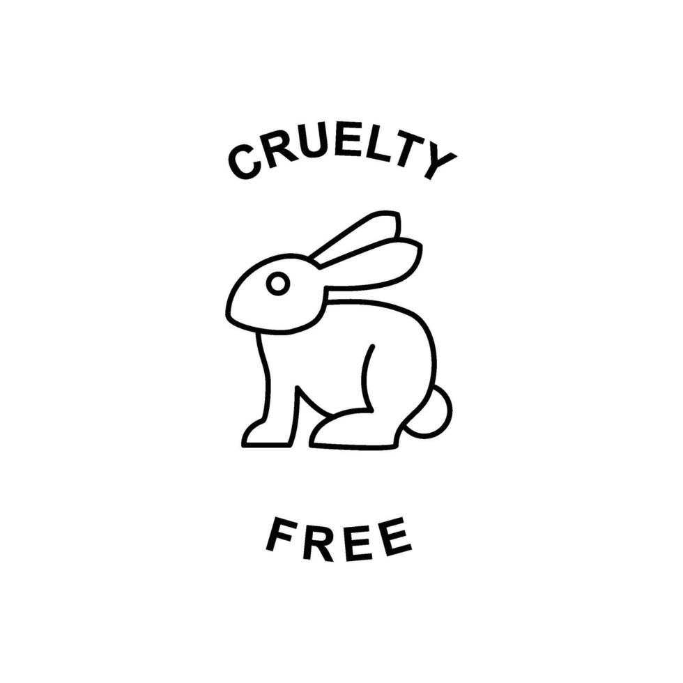Cruelty-Free Rabbit Icon Representing Ethical and Humane Product Testing, Symbolizing No Animal Harm vector