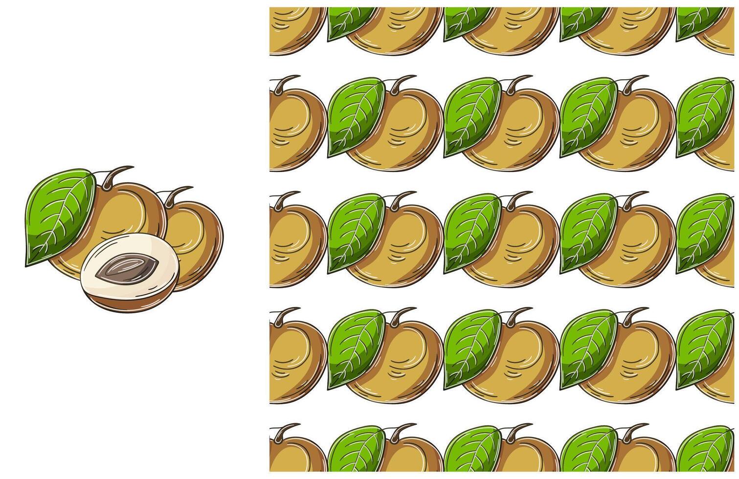 A pattern with a bunch of nuts and leaves vector