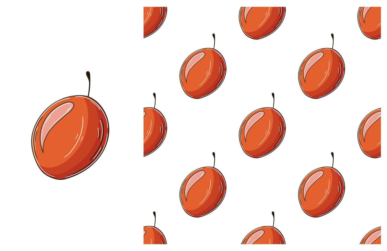 A pattern with red fruits on it vector