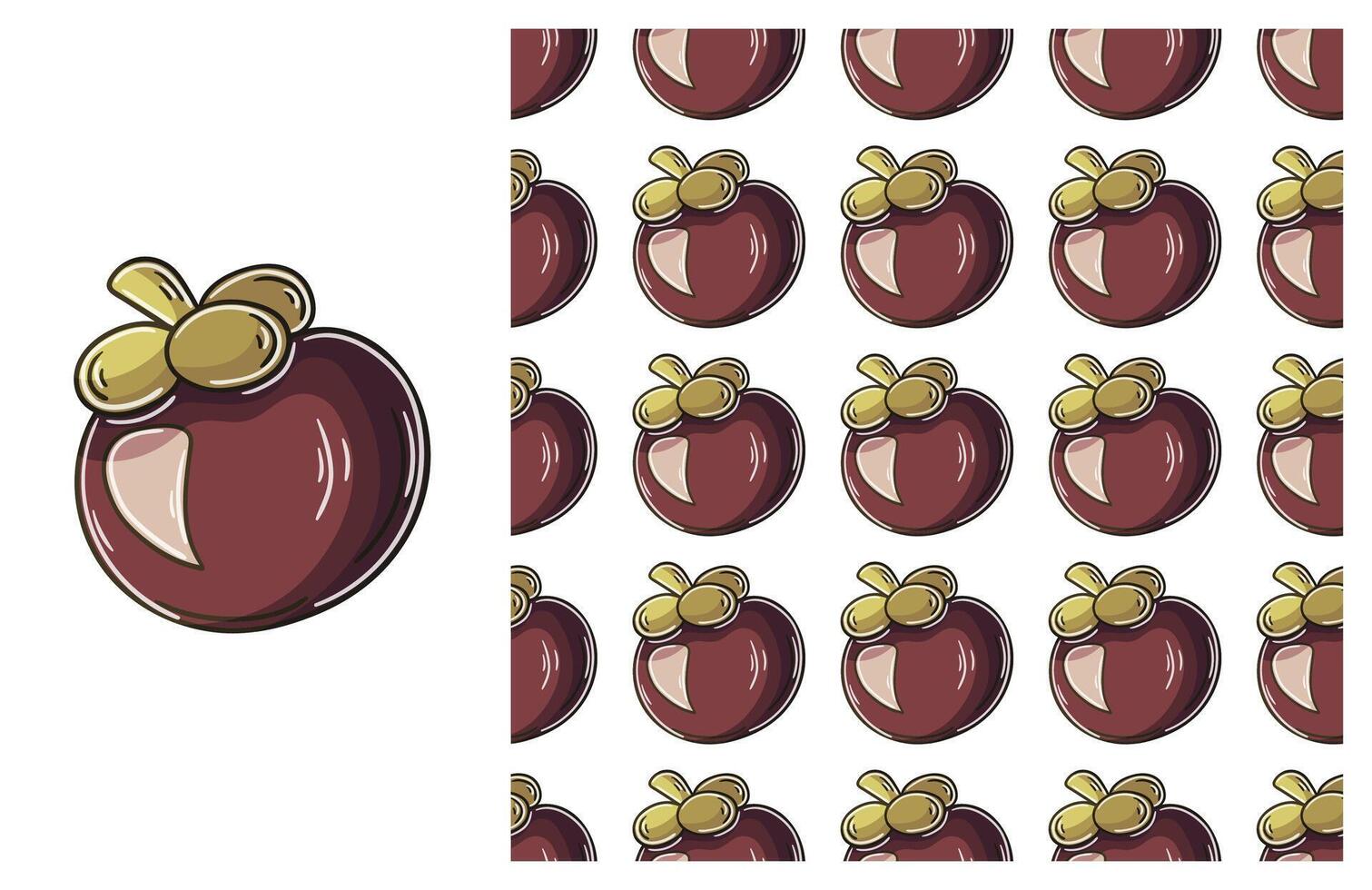 A pattern with red apples and a gold leaf vector