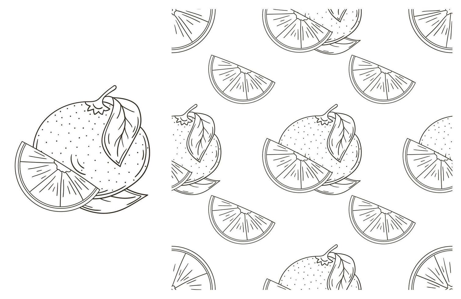 A seamless pattern with oranges and slices vector