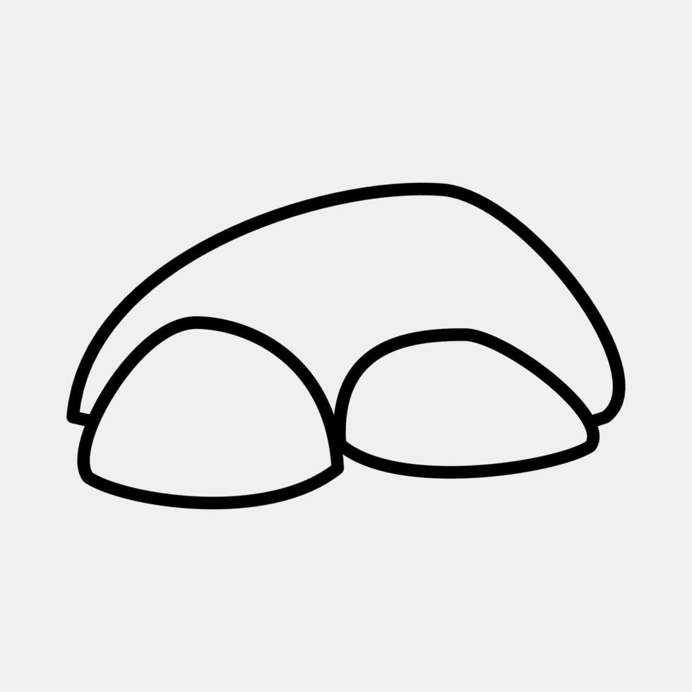 Icon rock. Gold mining elements. Icon in line style. vector