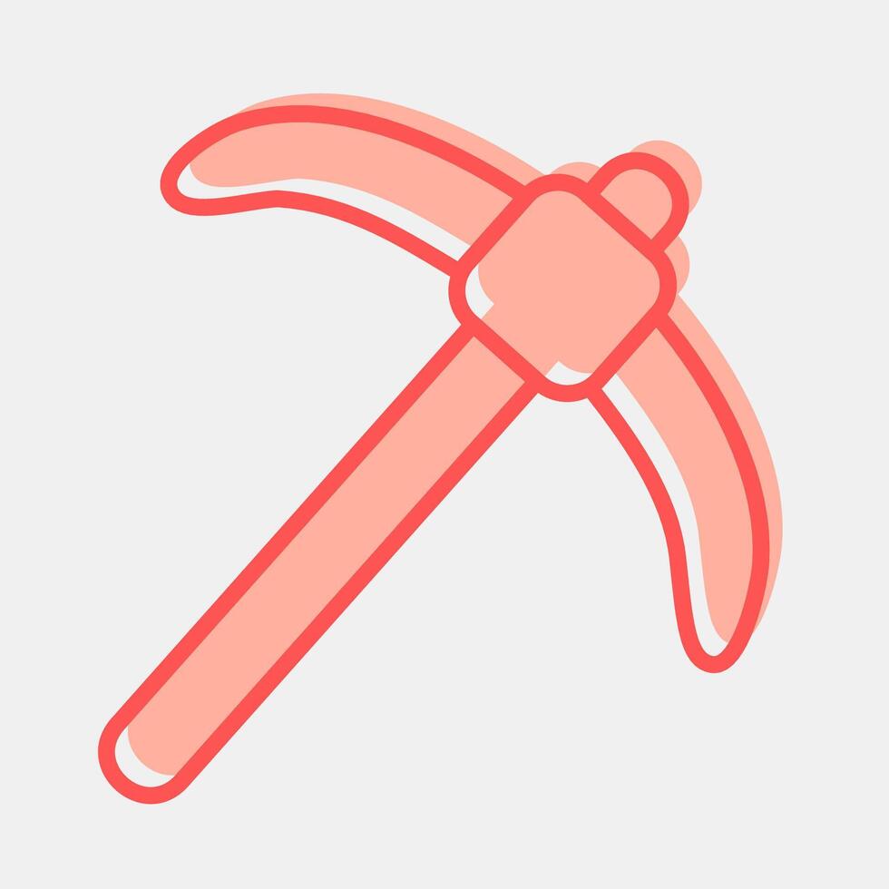 Icon pick axe. Gold mining elements. Icon in two tone style. vector