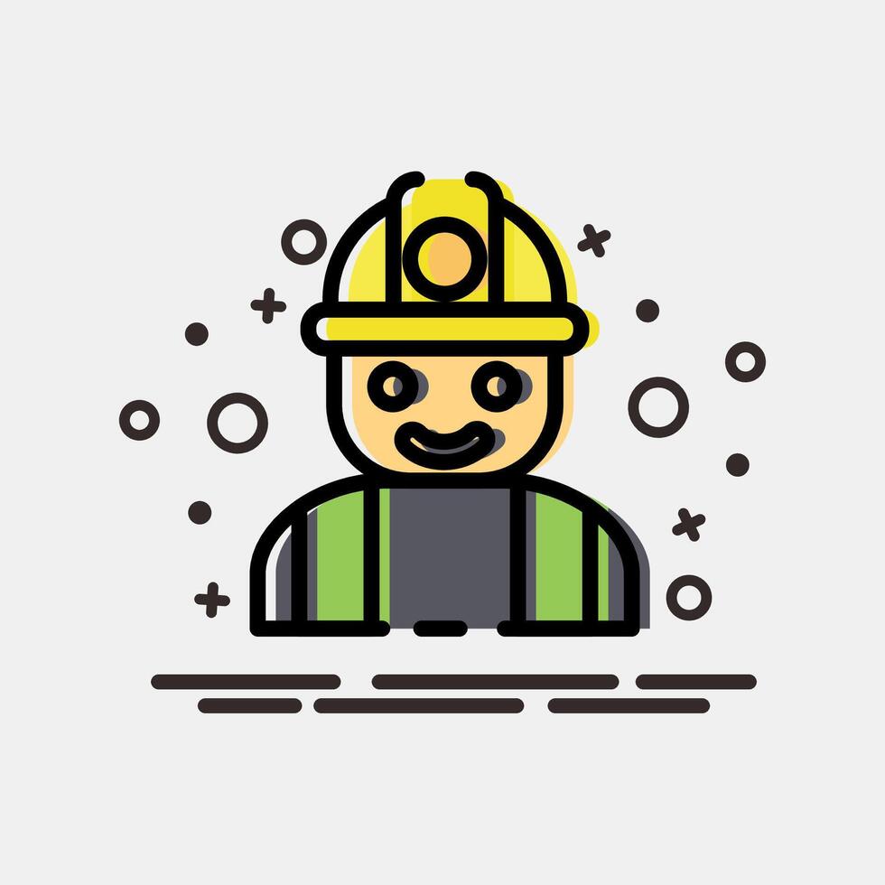 Icon miner. Gold mining elements. Icon in MBE style. vector