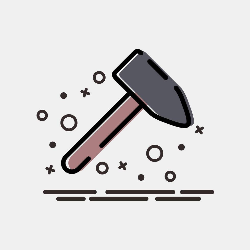 Icon chisel. Gold mining elements. Icon in MBE style. vector