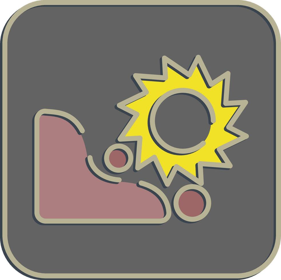 Icon mining saw. Gold mining elements. Icon in embossed style. vector