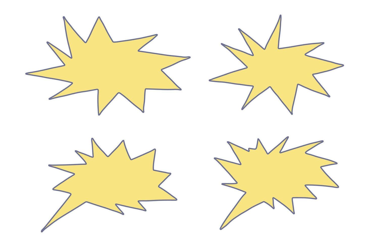 Set of hand drawn speech bubble Blank empty message box Textbox frame for banners, price tags, stickers, design think new talk vector