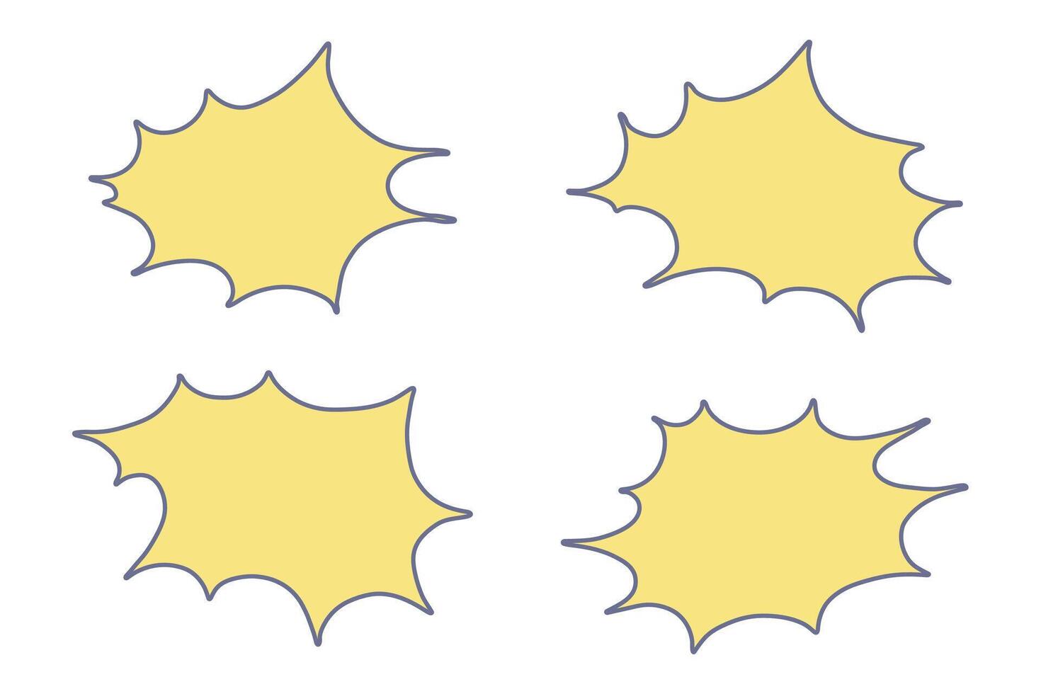 think new speak Set of hand drawn speech bubble Blank empty message box Textbox frame for banners, price tags, stickers, design vector