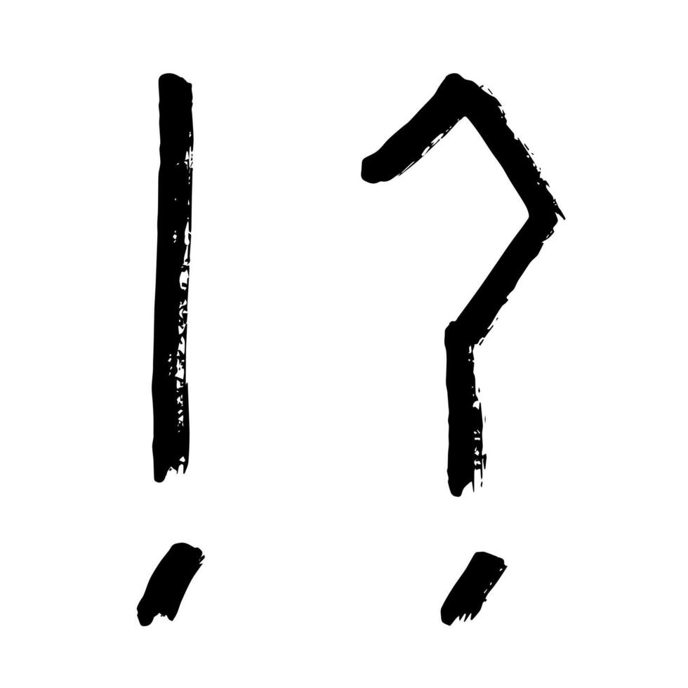 Hand drawn exclamation mark and question mark clipart Single element for design business vector