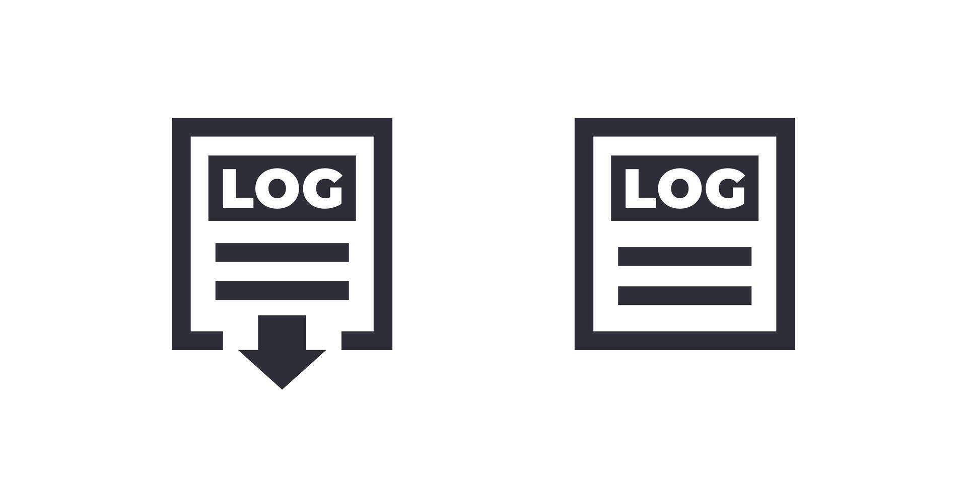 LOG files icons on white vector