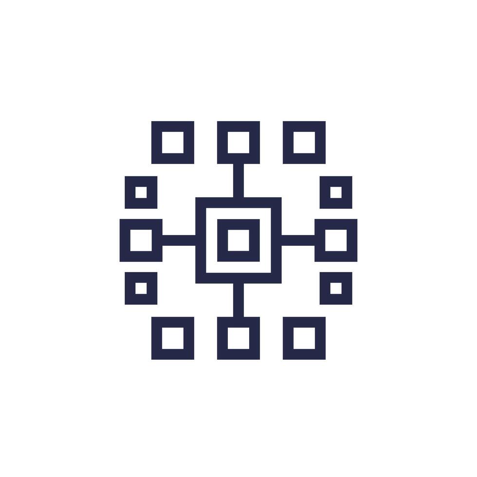 cluster icon, complicated array, technology vector