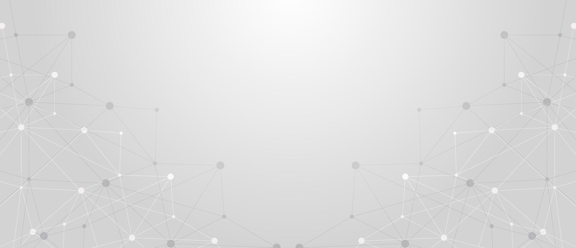 Abstract white technology network background. Digital network connection background with gray dots and lines. Technology, communication, data, science, internet, or digital network concept vector