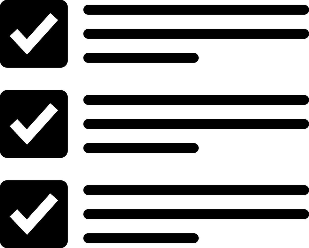 Minimalist List and Checklist Icon for UI Design vector