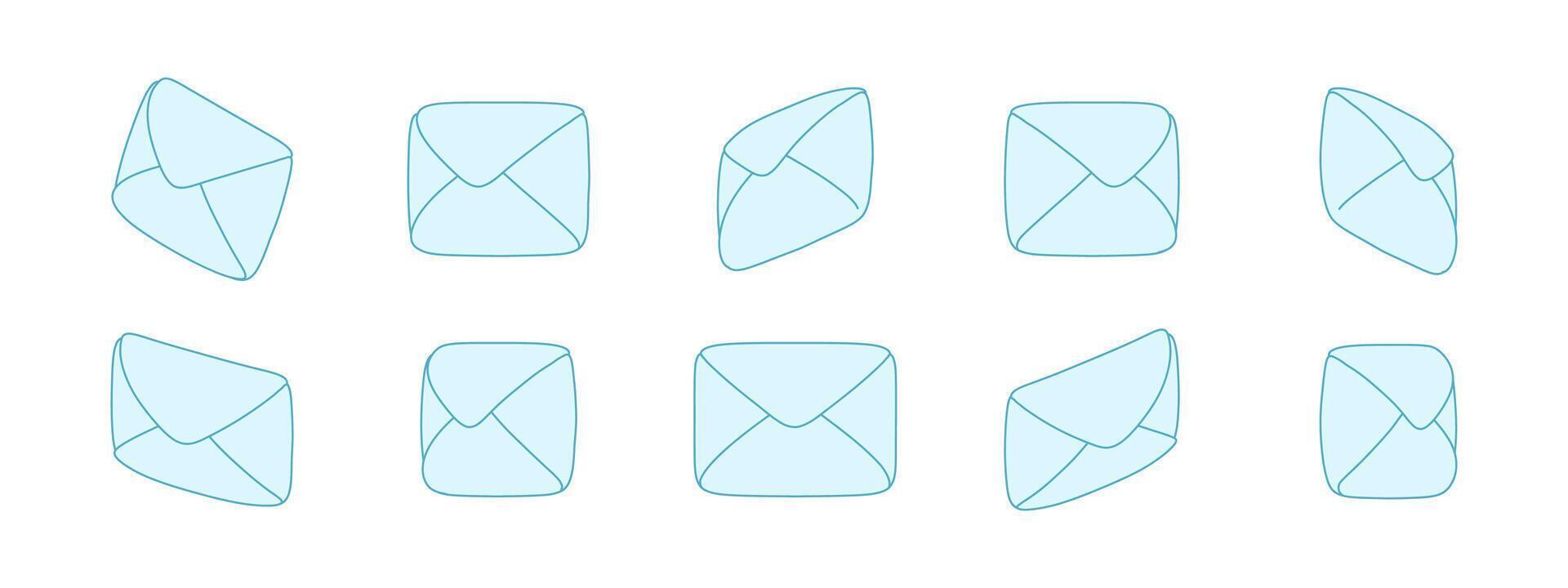 3D envelope icon, isometric design for communication and email, mail letter concept showing envelope twice. Isolated illustration for internet, web, business contact, digital post and modern vector