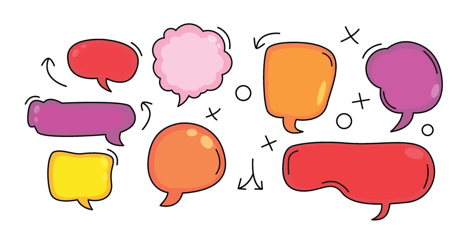 Collection of Colorful Speech Bubbles for Communication and Messaging vector