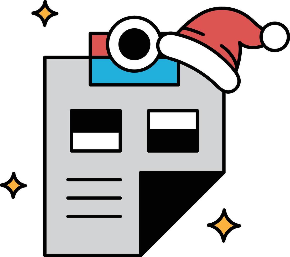 A black and white image of a piece of paper with a hat on top of it vector