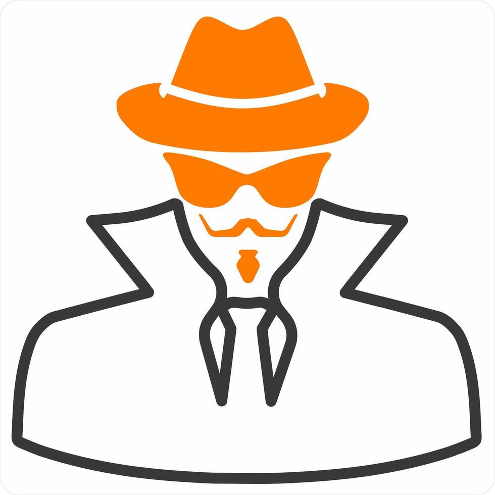 Hacker icon concept in orange color vector