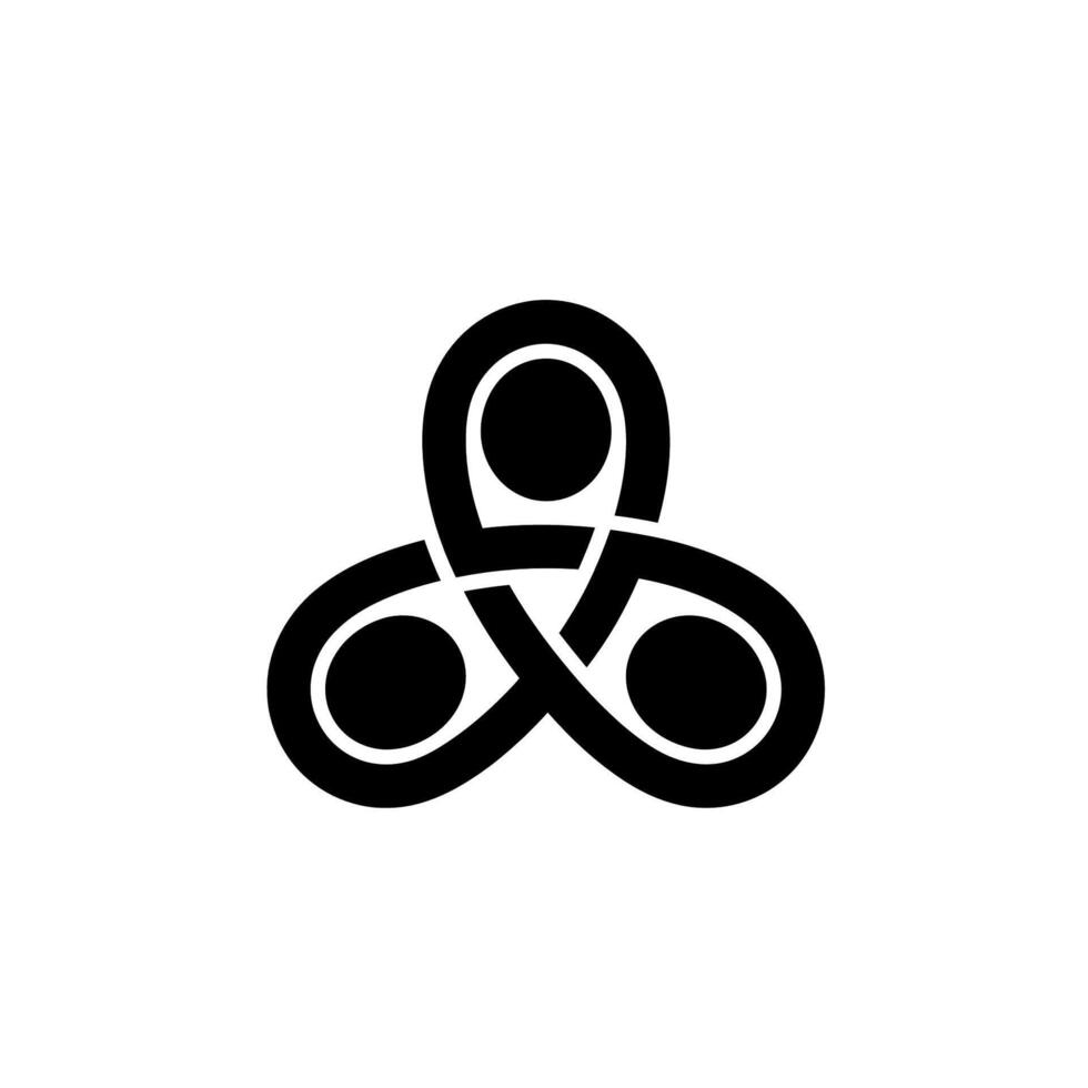 Elegant Triquetra Symbol Representing Interconnectedness and Unity in Design. vector