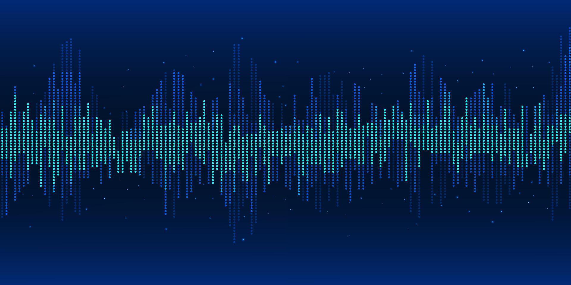 Digital rectangular soundwave bars forming a smooth waveform, symbolizing modern audio technology, AI voice synthesis, and sound data visualization in digital form vector