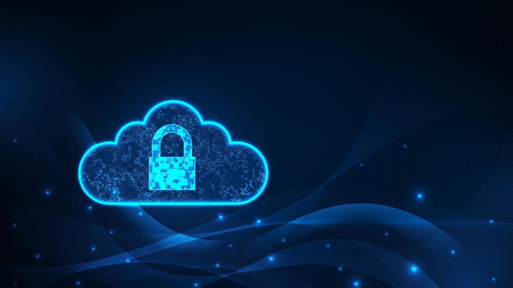 Cloud security icon with lock vector