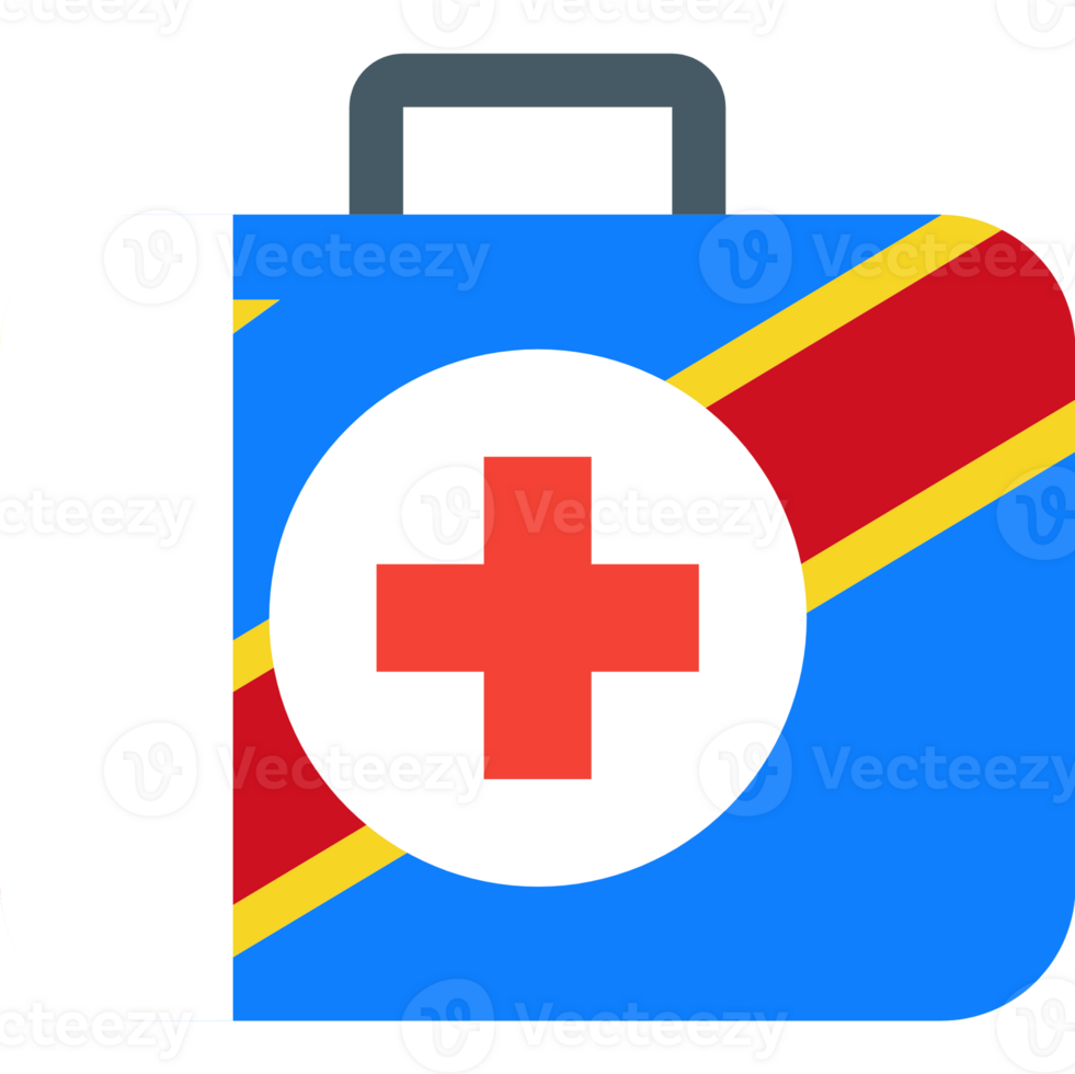 democrático república do a Congo bandeira em médico saco png