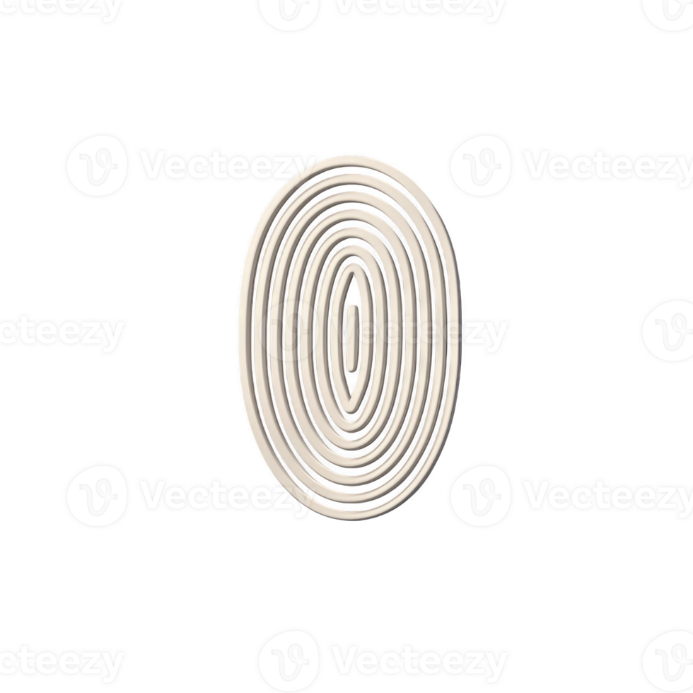 3D spiral design forms oval shape with concentric loops, creating modern and abstract appearance. monochromatic color scheme enhances its minimalist style png