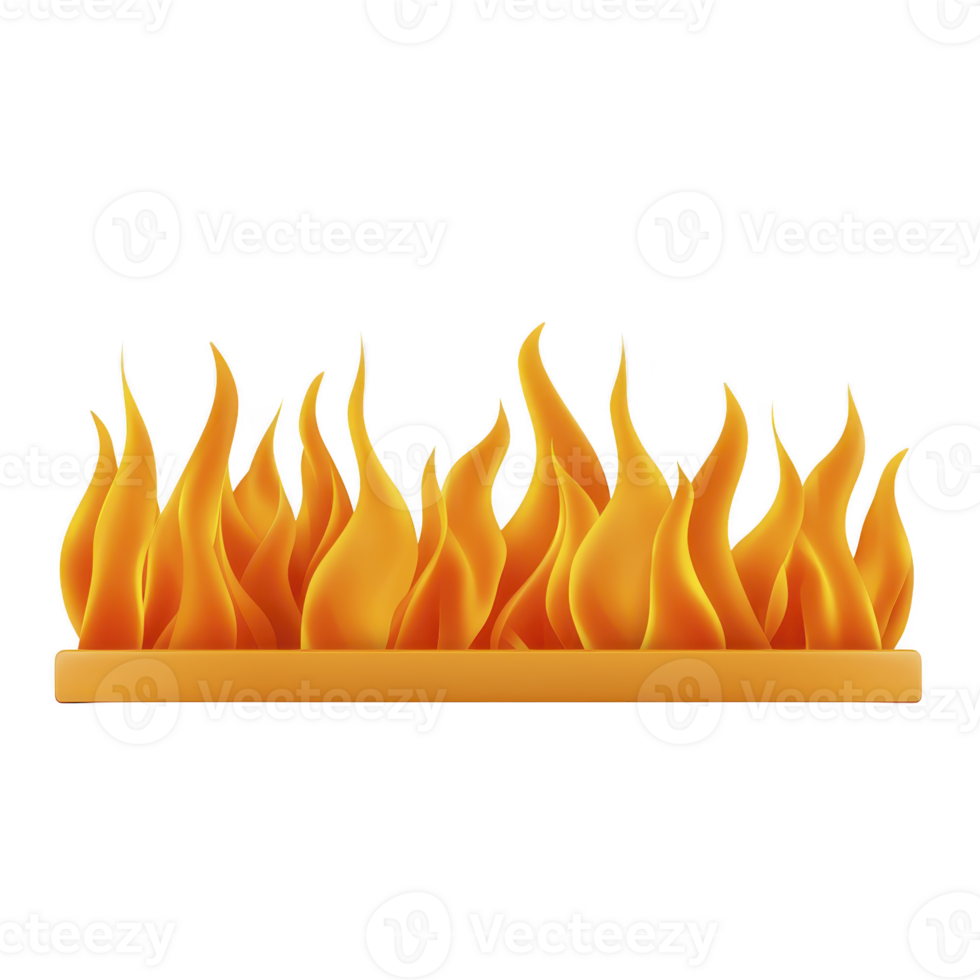 row of stylized orange flames rises from flat surface, creating dynamic and energetic visual. flames are smooth and symmetrical, evoking sense of warmth and intensity png