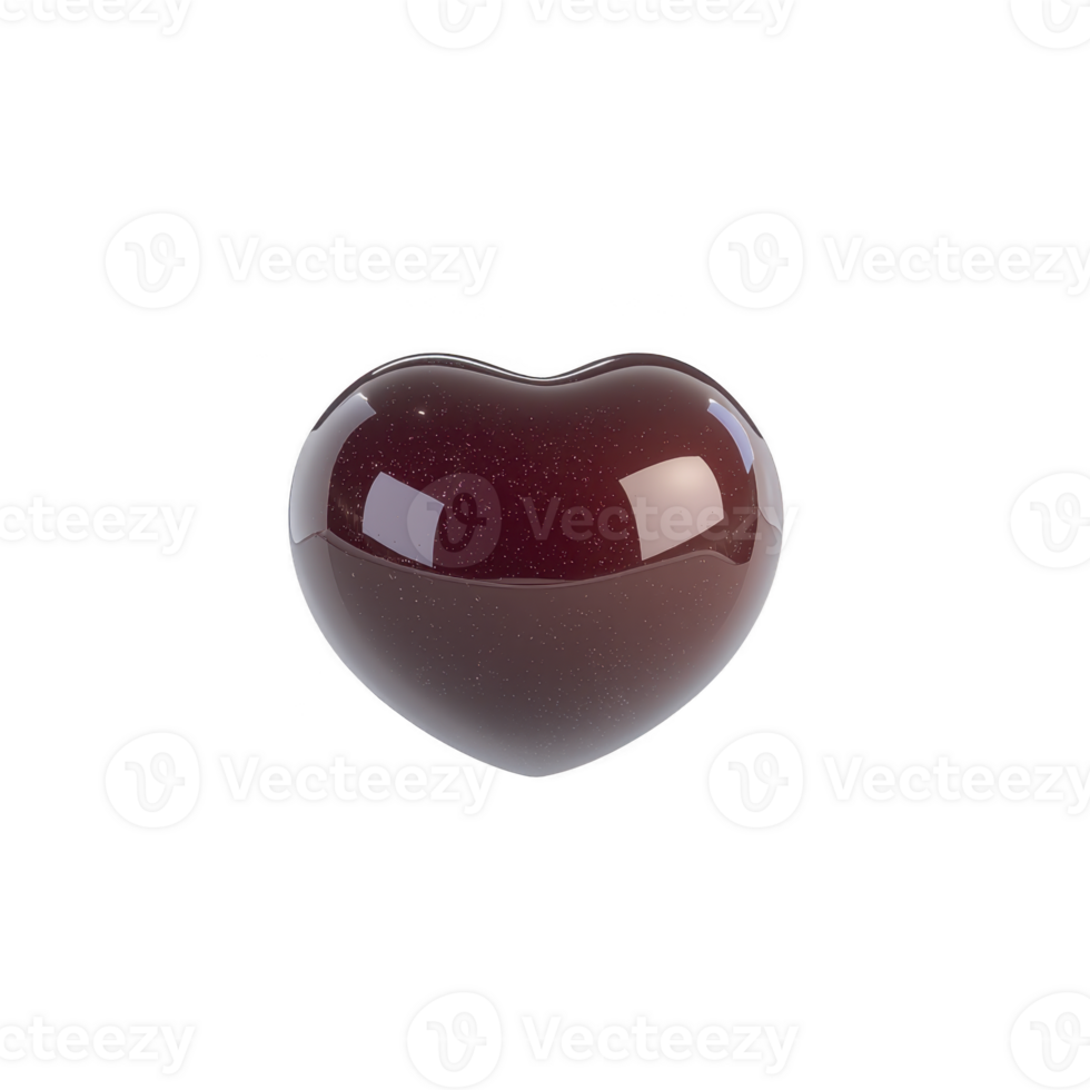 shiny, dark red heart shaped object with glossy surface and subtle reflections, symbolizing love and affection. smooth texture and deep color create sense of elegance and warmth png