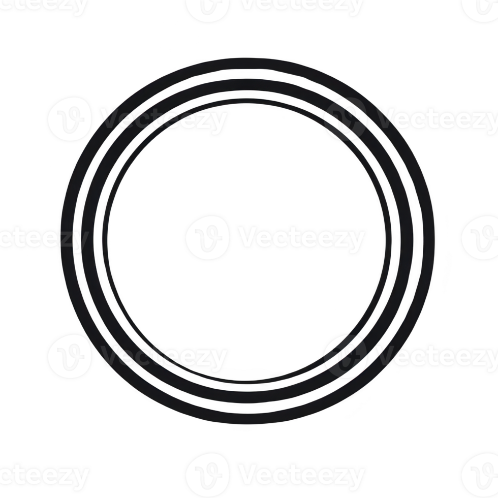 hand drawn black circle with rough, sketchy texture is centered on transparency background, creating minimalist and artistic design. circle uneven lines add sense of creativity and spontaneity png