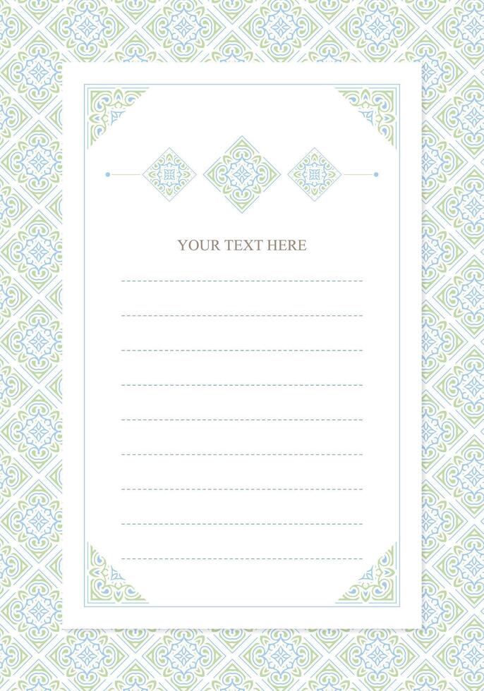 Elegant blank note template design vector