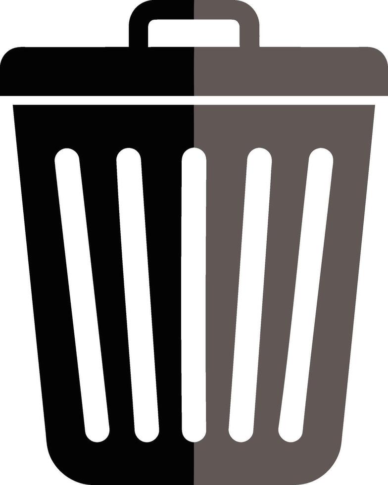 Trash can icon representing deletion and waste management. vector