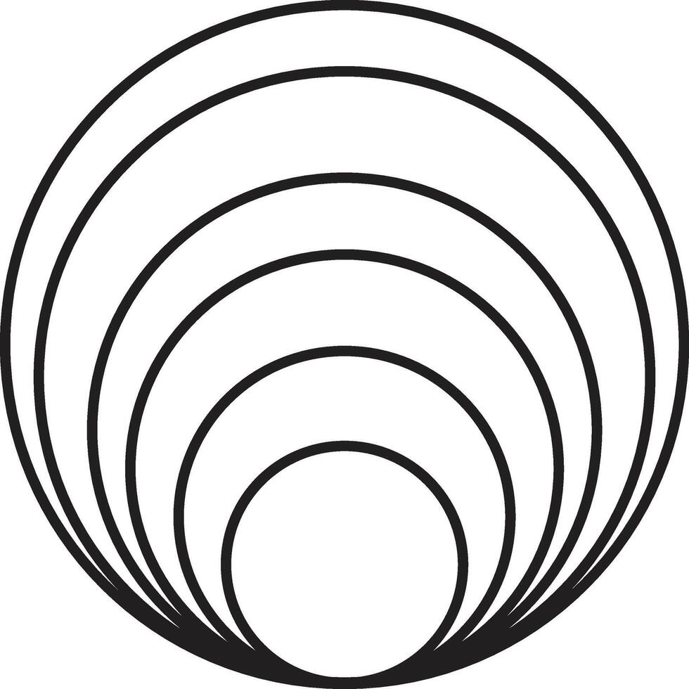 Semi-Concentric Circle Pattern with Line Art vector