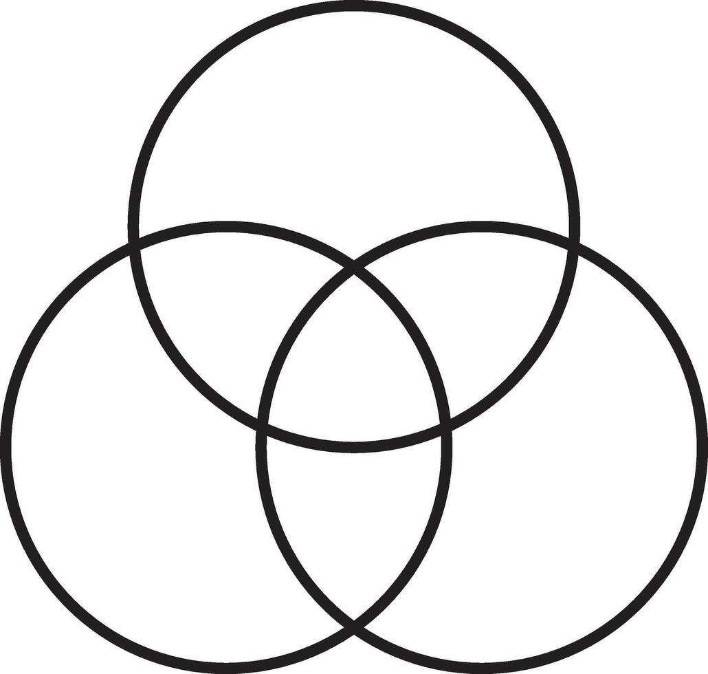 Geometric Pattern with Three Overlapping Circles vector