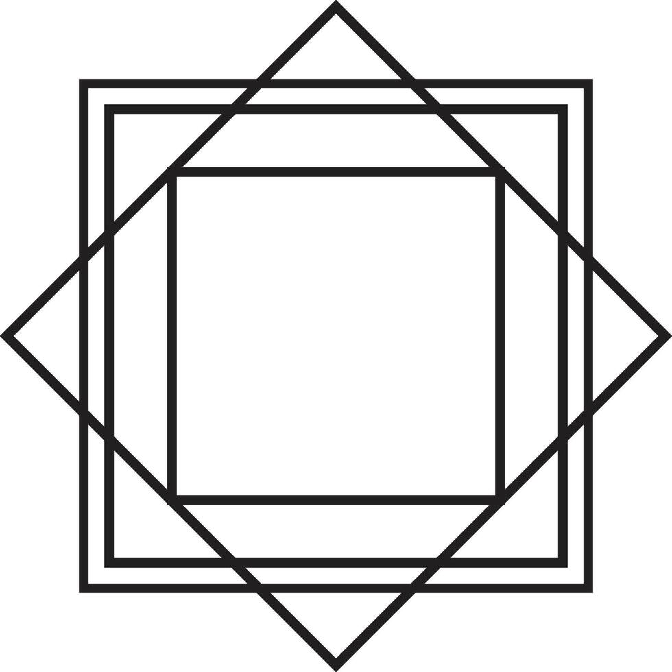 Overlapping Squares and Diamonds Line Pattern vector