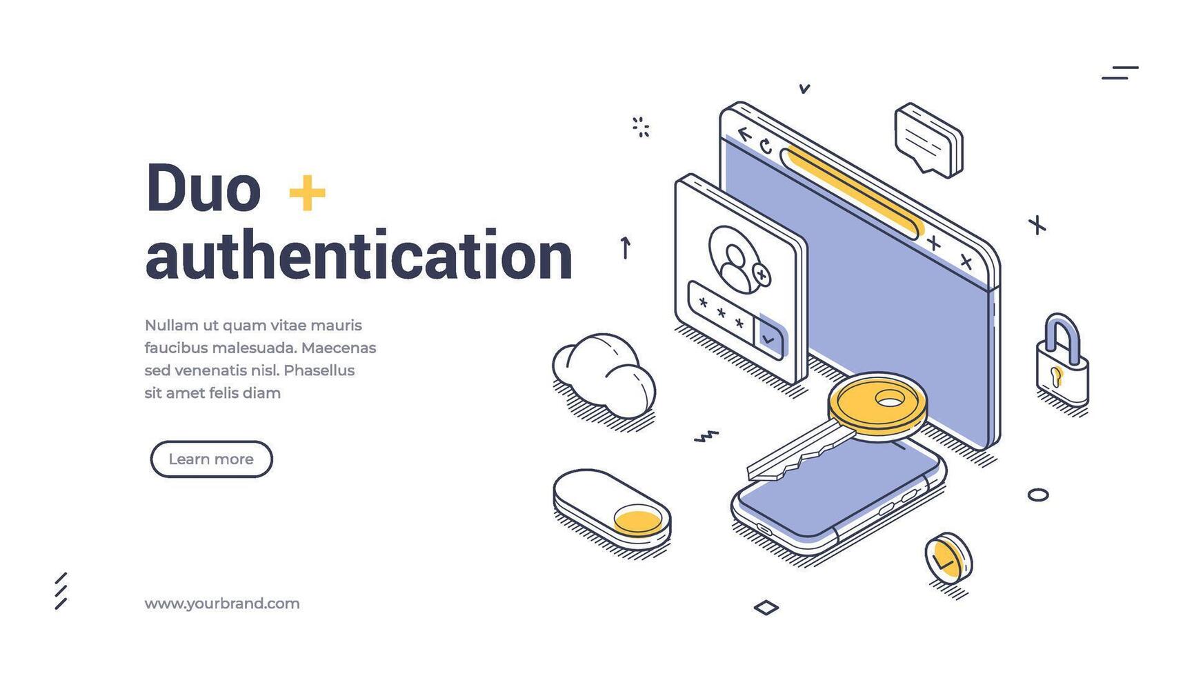 Duo authentication illustration vector