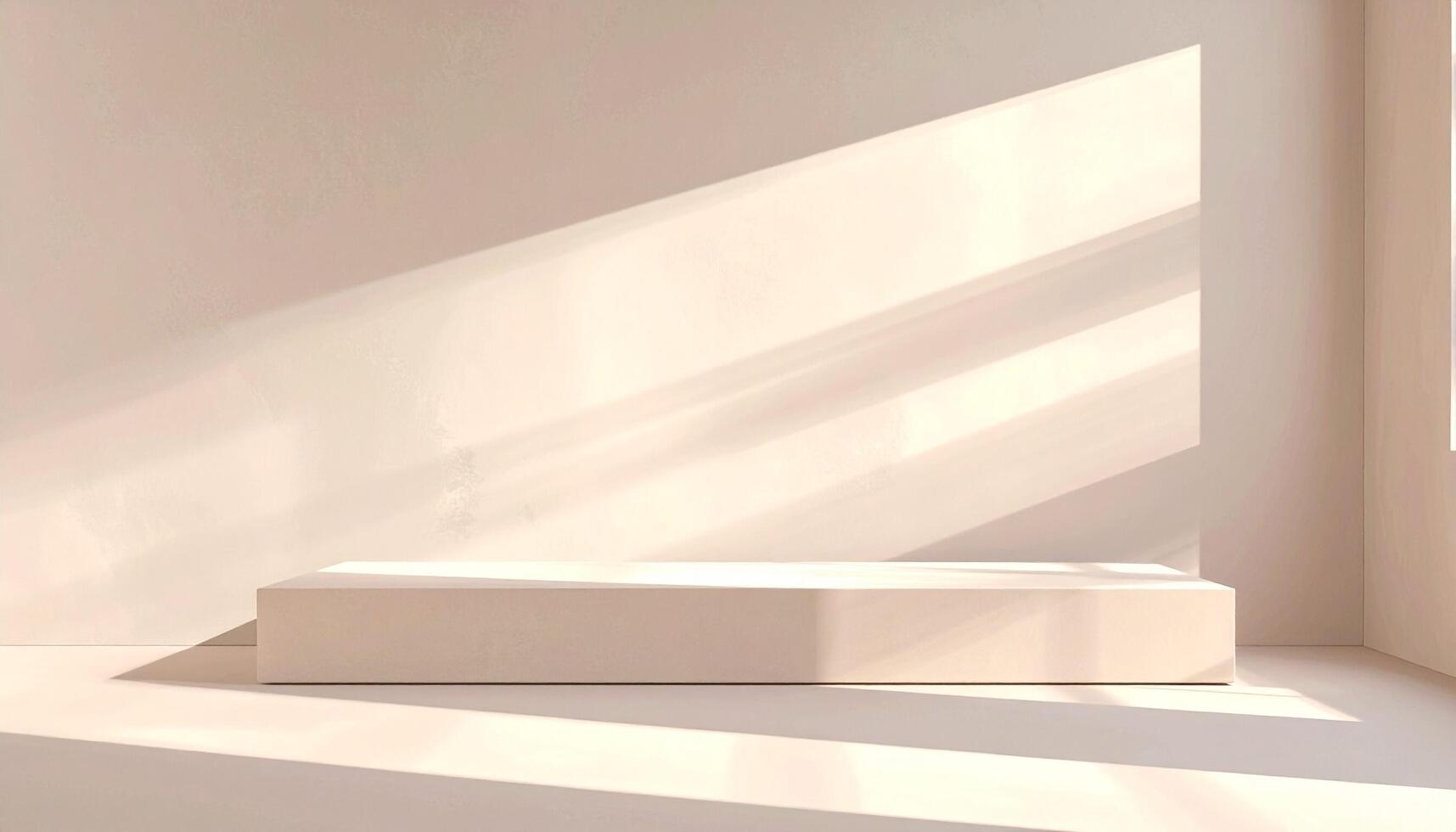 Minimalist Stage with Light Rays, Empty Podium Platform, Studio Background for Product Display, presentation photo