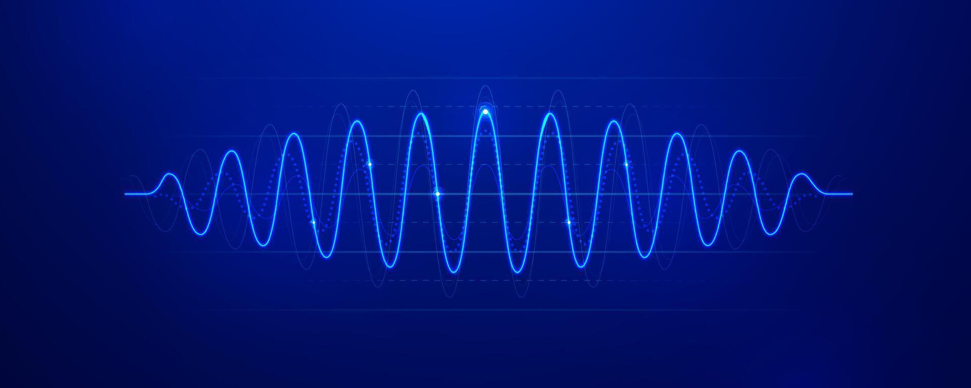 Blue digital waveform graphic vector