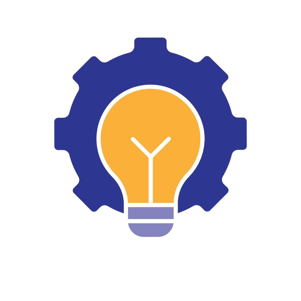 Automation icon. Artificial intelligence. Gear with a light in the middle. automatic, manager, web. Flat design style. vector