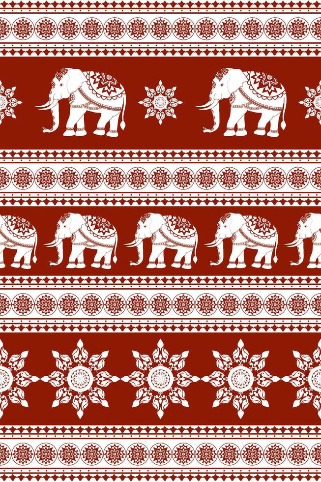 Thai Elephant pattern retro pattern vector