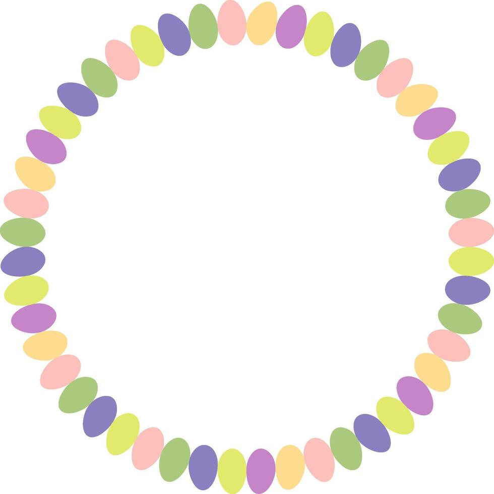 Painted Easter eggs frame with empty space. Copy space on transparent background. Easter egg vector