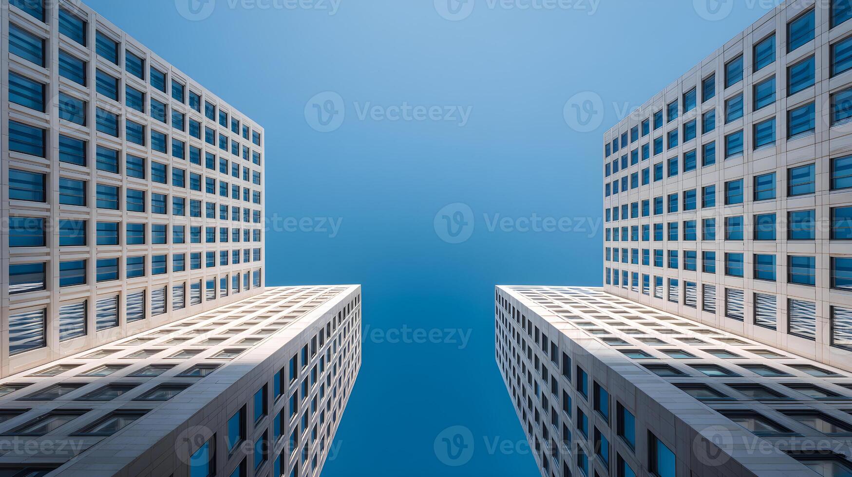 Modern architecture office building creating abstract symmetry pattern photo