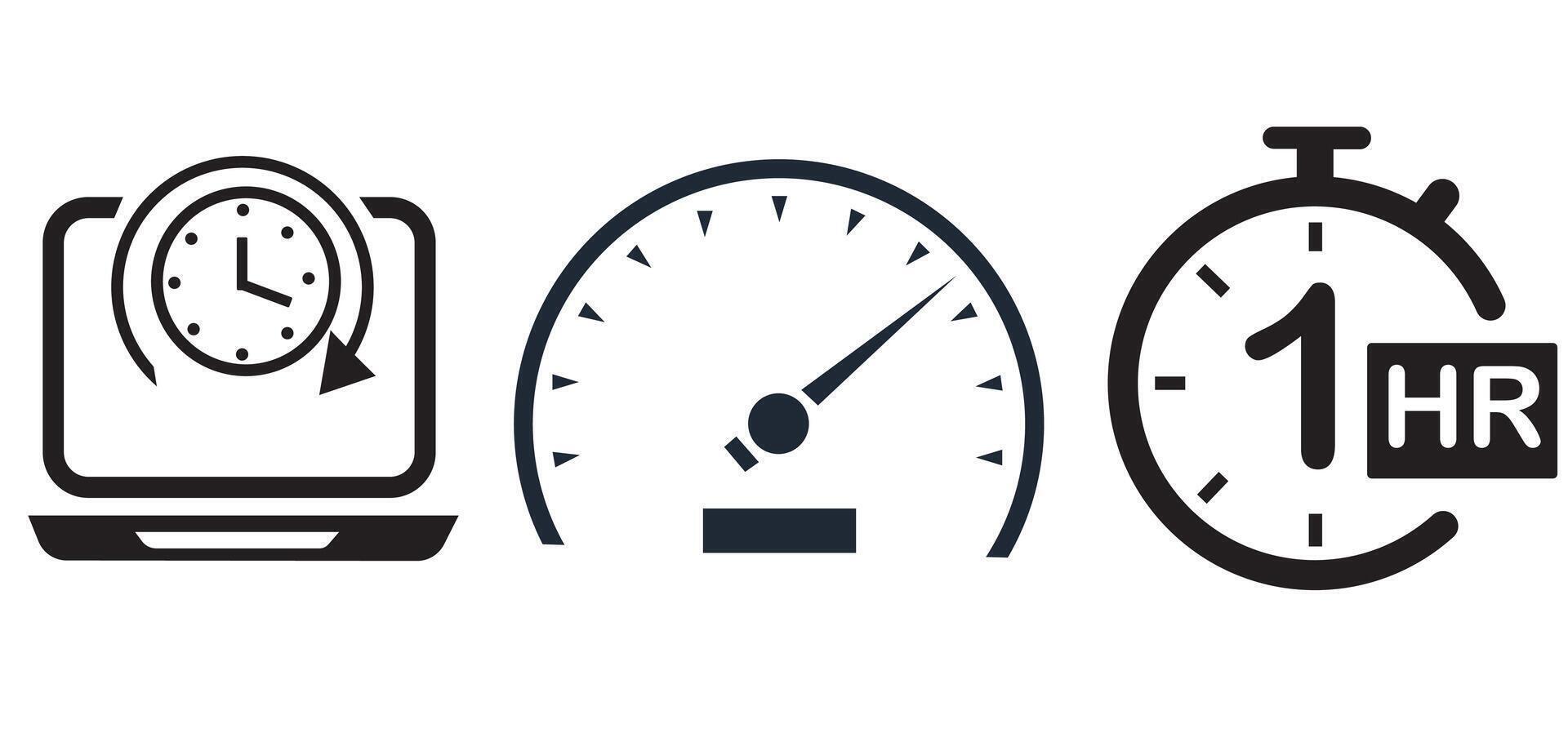 Timer Speed and Clock Icon vector