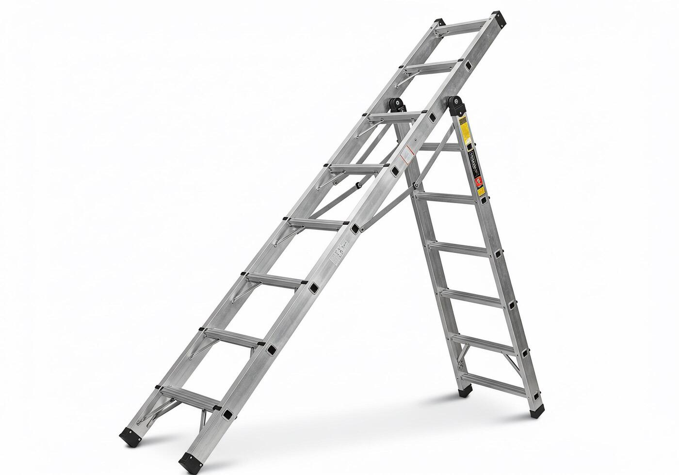 Step Ladder in A-Frame Configuration on White Background photo