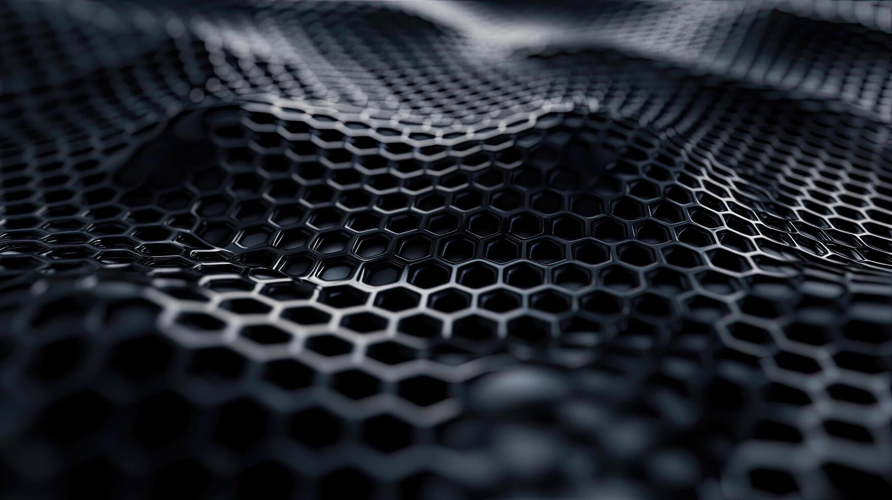 Abstract geometric black honeycombs dynamically undulate, creating a depth and texture for modern projects photo