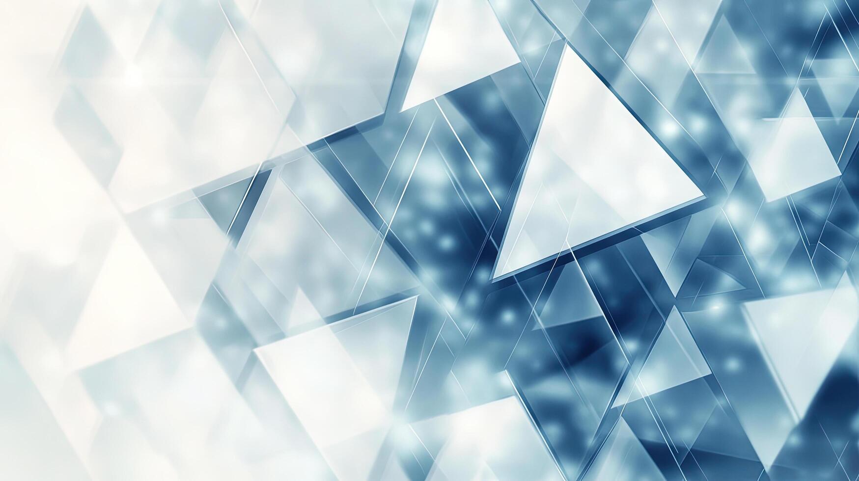 Light reflects through overlapping translucent triangles to create a cool, abstract crystal background photo