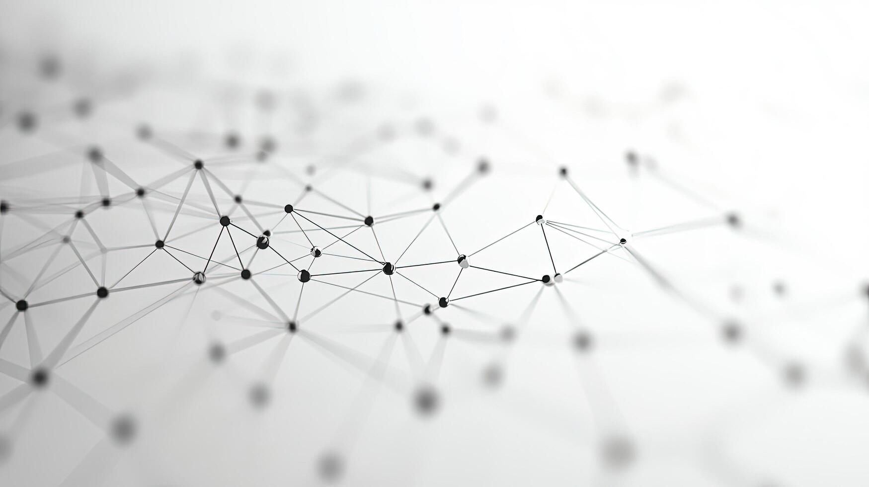 Abstract network of connected nodes forms a technological and scientific structure with shallow depth photo