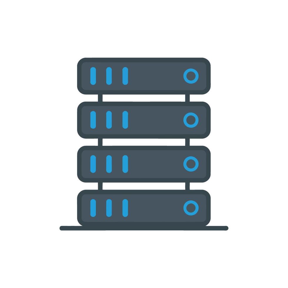 Server rack illustration for data storage network computer and information technology solutions vector