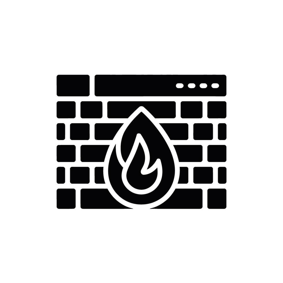 Firewall security system illustration for network protection and data privacy concept icon vector