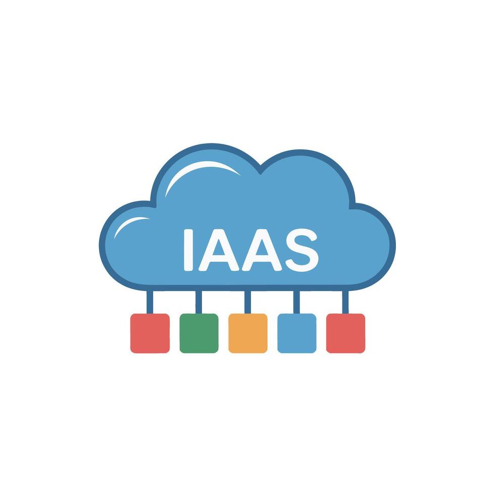 Infrastructure as a Service IAAS cloud computing service model for business efficiency and scalability vector